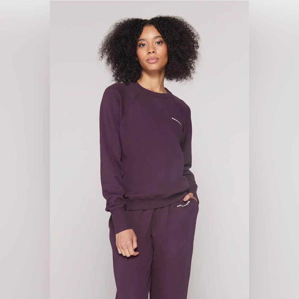 Spiritual Gangster Sweat Set Bridget Raglan Size Small Color BlackBerry